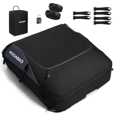MIDABAO 20 Cubic Waterproof Duty Car Roof Top Carrier-Car Cargo Roof Top Bag, Waterproof & Coated Zippers includes Anti Slip Mat with or without Racks (20 Cubic Feet) - Image 2