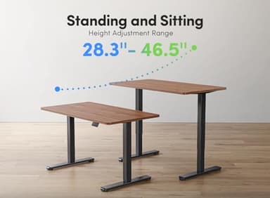 FEZIBO Electric Standing Desk, Height Adjustable Stand up, 48 x 24 Inches Sit Stand Home Office, Computer Desk, Black Walnut - Image 6