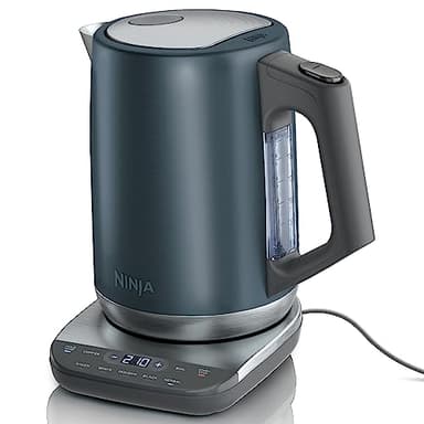 Ninja KT200BL Precision Temperature Electric Kettle, 1500 watts, BPA Free, Stainless, 7-Cup Capacity, Hold Temp Setting, Blue Stainless - Image 1