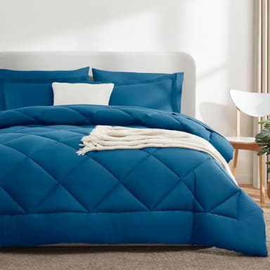 CozyLux Queen Comforter Set Teal - Bed in a Bag Queen Size 7 Pieces, Luxury Soft Bed Set for All Seasons, Bedding Set with Down Alternative Comforter, Sheets, Pillowcases & Shams - Image 7