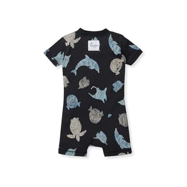 Burt's Bees Baby Unisex Baby Short Sleeve Pajamas, One-Piece Sleeper Romper PJs, Snug Fit for Infants 3 to 24 Months, Mosaic Sea Animals - Image 2