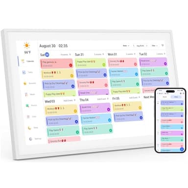 21.5 Inch Digital Calendar, Smart Digital Planner & Chore Chart, IPS FHD 1920x1080 Wall Touch Screen Display for Family Schedules - Share Photos/Videos via App - Image 1