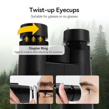 SVBONY Upgraded SV202 8x42 ED Binocular, Binoculars with Extra-Low Dispersion Objective Lenses for Birdwatching, BAK4 & FMC Optic System, Wide View Angle, IPX7 Waterproof for All-Weather Use - Image 6