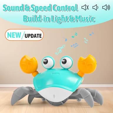 Crawling Crab Baby Toy Infant: Tummy Time Toys for Babies 3 6 9 12 18 24 36 Months, Walking Dancing Sensing Crab for Toddler 1 2 3 4 Year Old, 1st Music Birthday Gifts for Boys Girls - Image 2