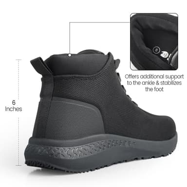 AEHAO Men's Non Slip Work Boots Slip Resistant Chef Shoes for Food Service Kitchen Restaurant Working Ankle Boot Casual Outdoor Walking Booties Waterproof,Black 8 - Image 7