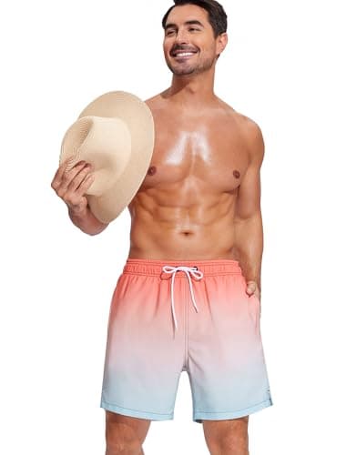 SILKWORLD Mens Swim Trunks Quick Dry Bathing Suits Shorts with Zipper Pockets, MQ18_Zip_P16, Medium - Image 3