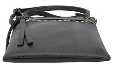 DELUXITY Crossbody Purse Bag Shoulder Bag Multi Pocket Zipper Purse | Black - Image 6