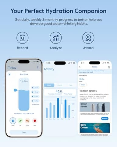 Boost Smart Water Bottle with Reminder to Drink, 24oz BPA-Free Stainless Steel Vacuum Insulated Bottle, Wide Mouth Water Tracker with APP, Ideal for Gift - Image 4