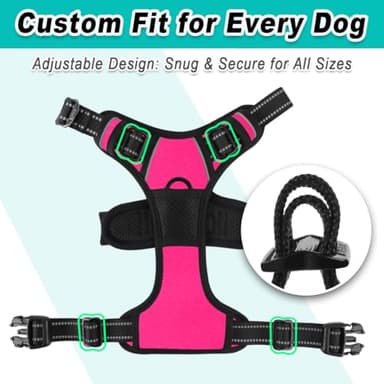 BARKBAY Dog Harness No Pull 3 Buckles for Small Dogs - Adjustable, Reflective, Comfortable, No Choke, Heavy-Duty - Perfect for Outdoor Training, Walking, and Hiking - Strong & Durable - S & Pink - Image 8