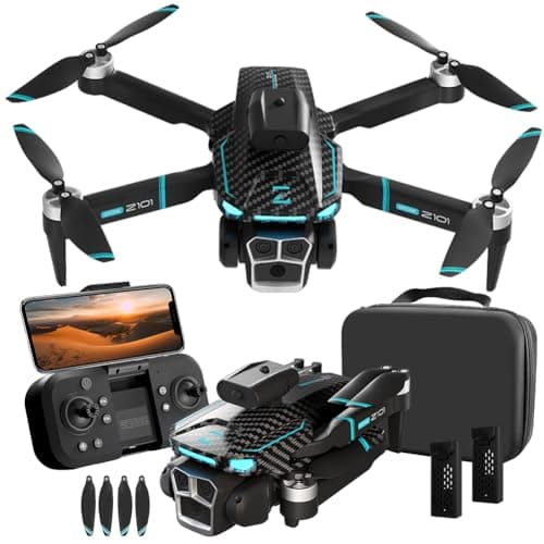 Drone with Camera 4k HD FPV Foldable Drone for Beginners, Quadcopter with Voice Gesture Control, One Key Take Off/Land, Optical Flow Positioning, 360° Flip, Waypoint Fly,2 Batteries - Image 1