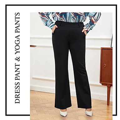 Plus Size Women's Wide-Leg Dress Pants - High Waisted Capri for Business Casual,Work Clothes for Office D-4XL - Image 4
