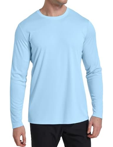 Men's UPF 50+ UV Sun Protection Long Sleeve Shirt Rash Guard for Men Quick Dry Breathable Gym Shirt for Fishing Running SetD XL - Image 3