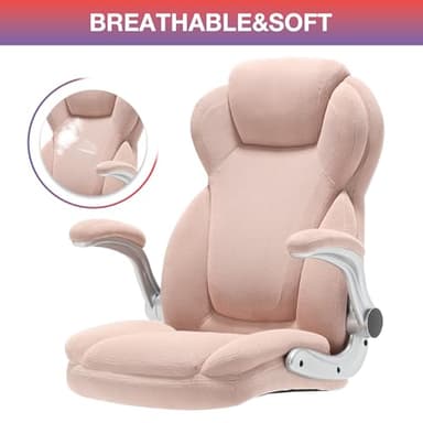 Big and Tall Fabric Pink Office Chair 400lbs-Heavy Duty Executive Desk Chair with Extra Wide Seat, High Back Ergonomic Leather Computer Chair with Tilt Rock&Tension, Padded Armrests-Black - Image 7