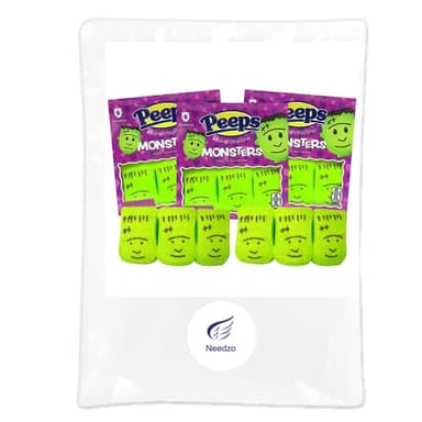 Needzo Peeps Marshmallow Candy Halloween Fun Shaped Peep Marshmallows, Green Frankenstein Monster Candies, 6 Count (Pack of 3) - Image 5