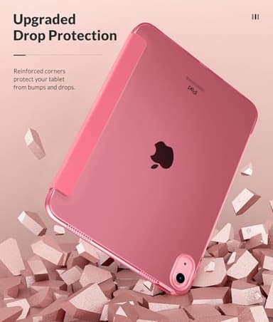 MoKo Case for New iPad (A16) 11th Generation 2025/ 10th Generation 2022, iPad 11 inch/ 10.9 inch Case with Soft TPU Translucent Frosted Back Cover, Auto Wake/Sleep, Support Touch ID, Watermelon - Image 8