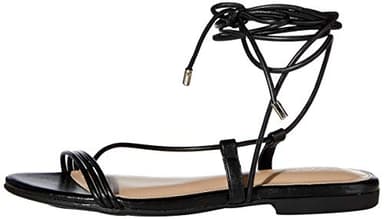 The Drop Women's Samantha Flat Strappy Lace-Up Sandal, Faux Leather Black, 7 - Image 7