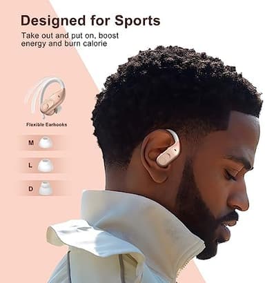 Wireless Earbuds Bluetooth Headphones 130Hrs Playtime with 2500mAh Wireless Charging Case LED Diaplay Hi-Fi Waterproof Over Ear Earphones for Sports Running Workout Gaming - Image 7