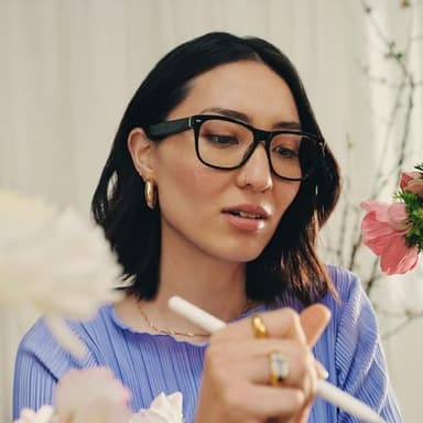 Amazon Echo Frames, an Alexa device (newest model), Smart glasses with Alexa, Square frames in Classic Black with blue light filtering lenses - Image 3