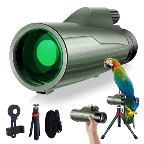 12x56 Monoculars for Adults High Powered, HD BAK4 FMC Monocular Telescope with Smartphone Adapter & Tripod, Portable Lightweight Monocular Scope for Bird Watching, Stargazing, Concerts & Sports Events