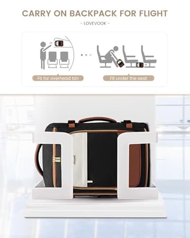 LOVEVOOK 40L Travel Backpack for Women, TSA Approved Carry On Backpack with 3 Packing Cubes, Personal Item Bag Fits 17" Laptop, Water-resistant Carry On Bag for Airplanes - Image 3