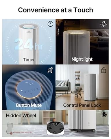 COWAY Air Purifiers for Large Room Whole Home Up to 3,285ft², True HEPA Filter for Smoke, Allergen, Pet Dander, Odor, PM(1, 2.5, 10), AQI, Turbo Eco Mode, Energy Star, 3yr Warranty, Airmega 450 Beige - Image 11