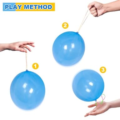 GOLF Punch Balloons,36Pcs Punching Balloon for Kids Heavy Duty Party Favors, Assorted Color Bounce Balloons with Colored Rubber Band Handle for Birthday,Wedding - Image 3