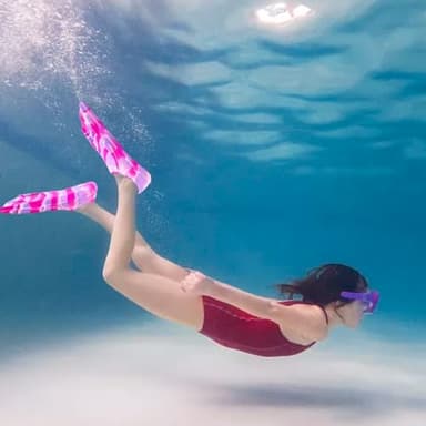 Swimming Training Fins,Kids Swim Fins,Comfortable Swimming Flippers Suitable for Children,Beginners,Girls,Boys,Adults (M, RedPinkPurple) - Image 8