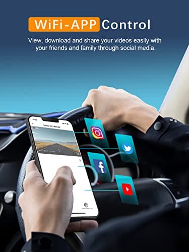 ARIFAYZ Dash Cam WiFi FHD 1080P Car Camera, Front Dash Camera for Cars, Mini Dashcams for Cars with Night Vision, 24 Hours Parking Mode, WDR, Loop Recording, G-Sensor, APP, Support 128GB Max - Image 3