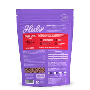 Halo Freeze Dried Raw Dog Food, Beef Recipe, 100% Protein Source, Real Meat for Natural Energy, Meal Bites, 14 Oz Bag - Image 3