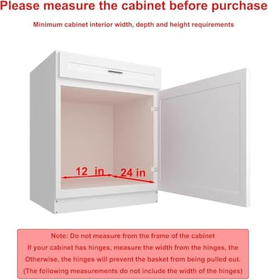 Wooden Pull out Cabinet Organizer 11" W x 21" D x 3.35" H, Heavy Duty Slide Out Drawers Pull-Out Home Organizers for Kitchen Cabinets - Image 3