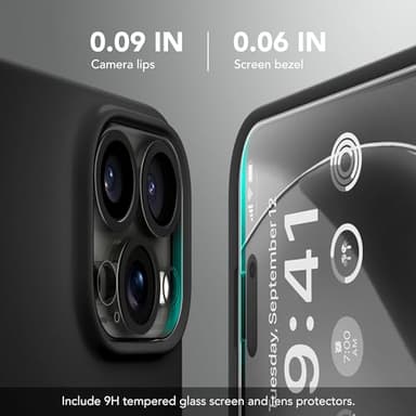 GONEZ Magnetic for iPhone 16 Pro Case, Compatible with MagSafe, [Screen Protector + Camera Lens Protector], Silicone Shockproof Anti-Scratch Protective Phone Case 6.3 inch, Black - Image 7