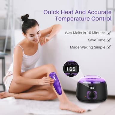 BLITZWAX Brazilian and Bikini Waxing Kit for Women, Hard Wax Warmer for Face, Legs and Body, At Home Hair Removal Kit, Beginner Friendly, Fast Heating, 51 Accessories, 6 Types Wax Bean Formula - Image 2