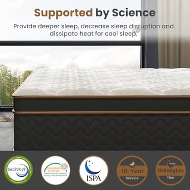 FP FLEXPEDIC King Mattress, 14 Inch Hybrid Mattress in a Box, Fiberglass-Free Individual Pocket Spring-Motion Isolation-Extra Edge Support-Ergonomic Zone, 365 Nights Trial, CertiPUR-US - Image 4