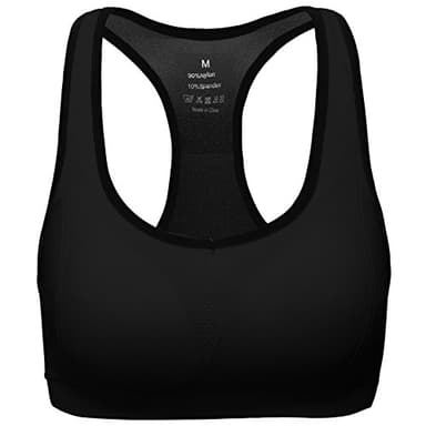 MIRITY Women Racerback Sports Bras - High Impact Workout Gym Activewear Bra Pack of 3 Color Black Size M - Image 4
