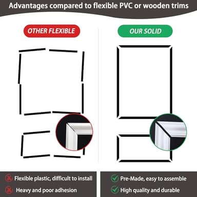 Lunghaa 6-Frame Premade Accent Wall Molding Kit, Ready-to-Assemble Wainscoting Panels, Pre-Cut Chair Rail Moulding Trim for Home Décor - Image 5