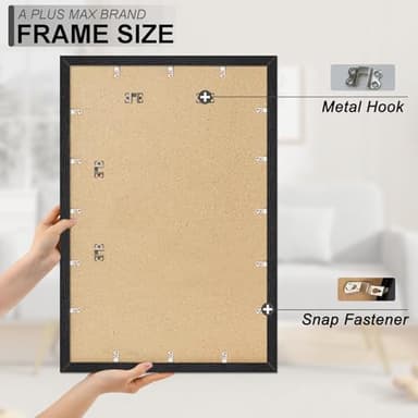 A PLUS MAX 20x30 Picture Frame, Black Engineered Wood Frame for 20 x 30 Inch Picture Poster Photo, Light Weight 20 by 30 Frame with Wood-grain for Wall - 1 Pack/Black/20 x30 - Image 6