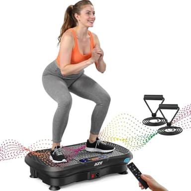 AXV Vibration Plate Fitness Platform Exercise Machine Vibrating Lymphatic Drainage Shaking Full Body Shaker Workout Vibrate Stand Shake Board Sport Gym for Weight Loss Fat Burner for Women Men - Image 1