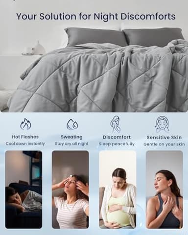ZonLi Cooling Blanket,Queen Size Arc-Chill Cooling Blanket with Breathable Fabric, Q-Max>0.4, Perfect for Hot Sleepers, Ideal for Summer,Grey, 90"x108" - Image 4