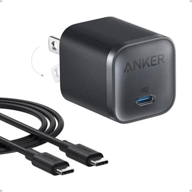Anker Nano 45W Type C Charger Fast Charging, Compact and Foldable Plug USB C Charger Block for iPhone 17/16 Series, MacBook, Pixel 9, iPad, Samsung Galaxy S25 Ultra / S24 Series (6 ft Cable Included) - Image 1