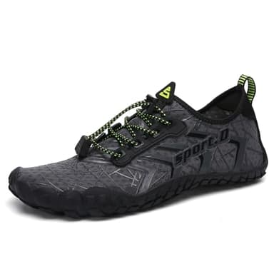 UBFEN Water Shoes Aqua Swim Shoes Mens Womens Beach Sports Quick Dry Barefoot for Boating Fishing Diving Surfing Grey Color Size US 12 Women 10 Men - Image 1