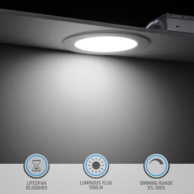 TORCHSTAR Basic Series 12-Pack 6 Inch Ultra-Thin LED Recessed Lighting with Junction Box, CRI90, Aluminum, 5000K Daylight, 5%-100% Dimmable Slim Recessed Downlight, 12W 1100LM, ETL and Energy Star - Image 2