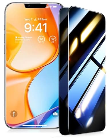 UltraGlass Ultra 9H+ Glass for iPhone 13/13 Pro Privacy Screen Protector [No.1 Military Grade Shatterproof & 100% Anti Spy] Glass Privacy Screen iPhone 13/13 Pro Tempered [Longest Durable],2 Pack - Image 1