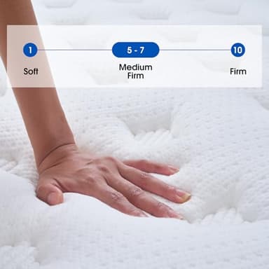 DINBooonLUX Queen Mattress 14 Inch,Memory Foam Hybrid Queen Size Mattresses in a Box,Motion Isolation & Pressure Relief,Medium Firm Support,CertiPUR-US - Image 2
