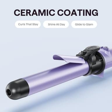 Wavytalk 1 Inch Rotating Curling Iron, Curl Cycle, Automatic Curling Wand for Long Hair, Get Effortless Beach Waves with Self Spinning Barrel up to 430°F with Home Button, Dual Voltage, Purple - Image 4