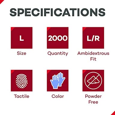 Dealmed Medical Exam Gloves – 2000 Count Large Nitrile Gloves, Disposable Non-Irritating Latex Free, Multi-Purpose Use for a First Aid Kit and Medical Facilities - Image 2