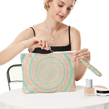 Fokongna Wet Dry Bag for Swimsuit, Travel, Beach, Diaper, Toiletry - Waterproof Large Makeup Pouch With Zipper - Women Girls Sister Friends Gifts - Starfish Sea Beach Rainbow Decor - Image 3