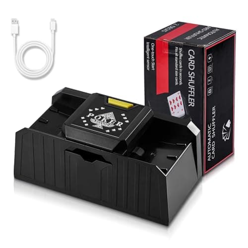 FEIERYA Quiet Automatic Card Shuffler 2 Deck,USB/Battery Operated Electric UNO Poker Shuffler,Playing Card Shuffler for Home Card Game,Travel - Image 1