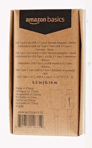 Amazon Basics USB-C to USB-A 3.1 Gen1 Female Adapter Cable Converter, 5Gbps High-Speed, USB-IF Certified, for Laptops, Tablets, Phones (iPhone 16/15), White - Image 6