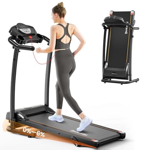 YUEJIQI Treadmills for Home, 3.0HP Foldable Treadmill with Incline, Small Space Portable Running Machine, 240 Lbs Capacity with 12 Preset PROG, LED Display, Speaker and Cup Holder - Image 1