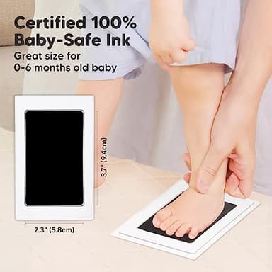 Inkless Baby Hand and Footprint Kit Boy, Girl - No Mess Ink Pad for Handprint, Clean Touch Dog Paw Print Kit, Personalized Baby Shower Gifts, Nursery Newborn Keepsake Frame (Alpine White) - Image 2